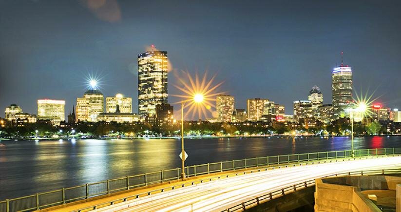 View of Boston at night